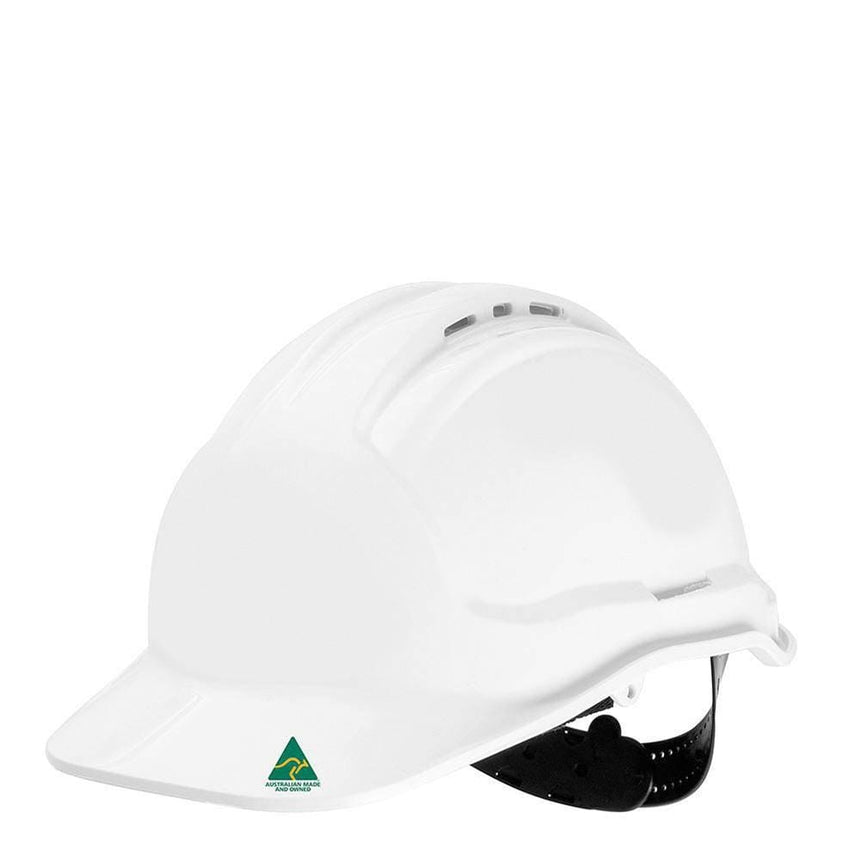 Hard Hat Pin Lock Harness Head Protection JB's Wear White  