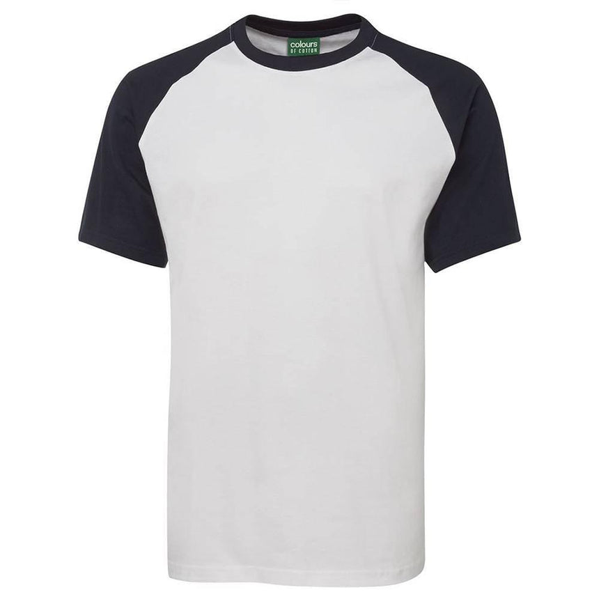 C of C Two Tone Tee T Shirts JB's Wear White/Navy 2XS 