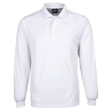 Long Sleeve Poly Polo Polos JB's Wear White S 