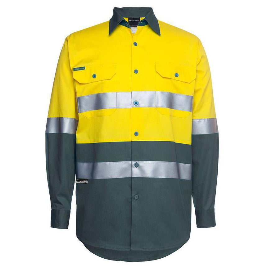 Hi Vis Long Sleeve Yellow Taped Shirt Long Sleeve Shirts JB's Wear Yellow/Green XS 