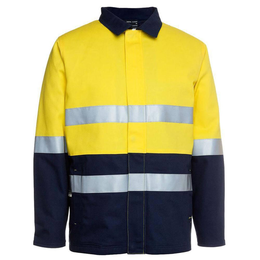 Hi Vis Cotton Jacket Jackets JB's Wear Yellow/Navy S 