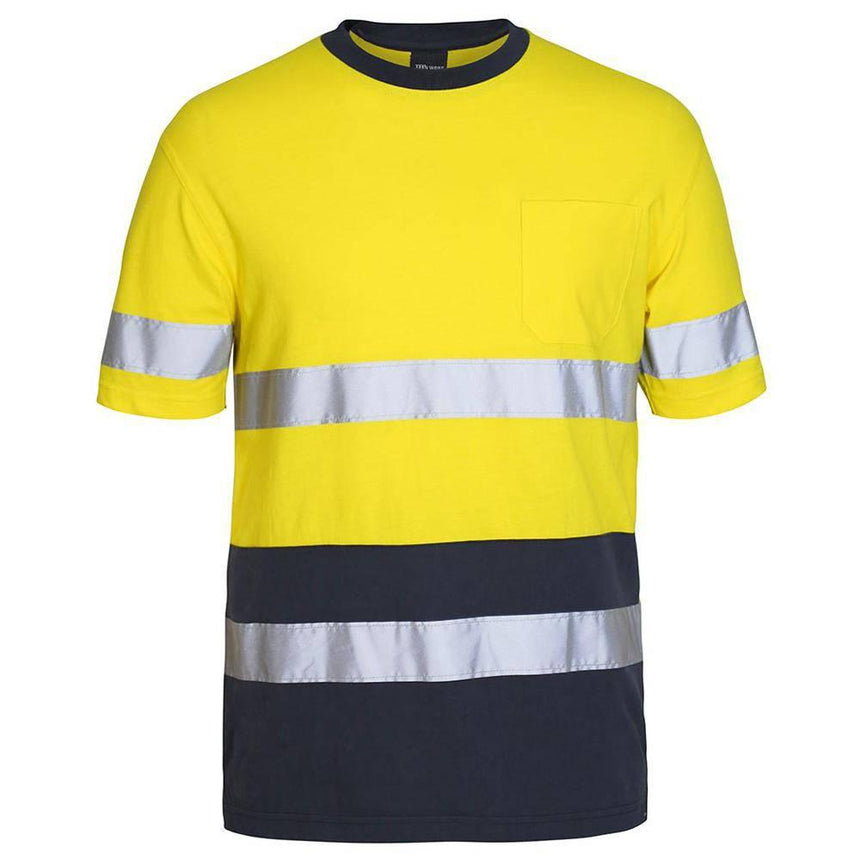 Cotton T-Shirt With Tape T Shirts JB's Wear Yellow/Navy XS 