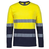 Long Sleeve Crew Neck T Shirt Shirts JB's Wear Yellow/Navy XS