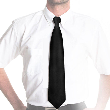 Men's Black Clip On Tie Ties Jeridu 100% Polyester Black One Size