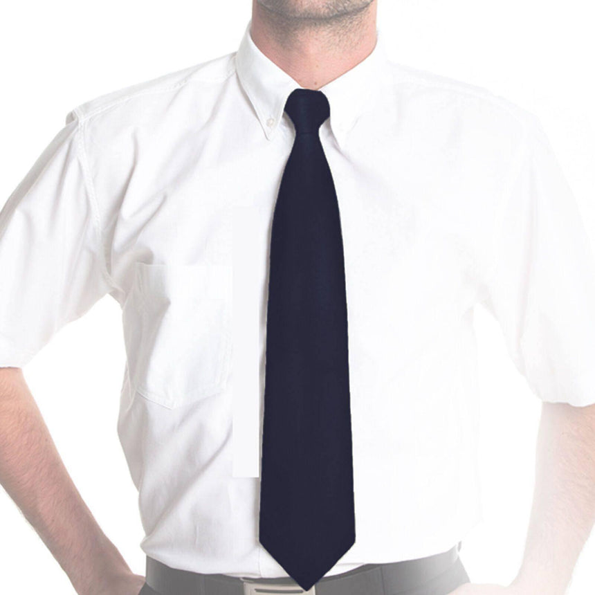 Men's Black Clip On Tie Ties Jeridu 100% Polyester Navy One Size