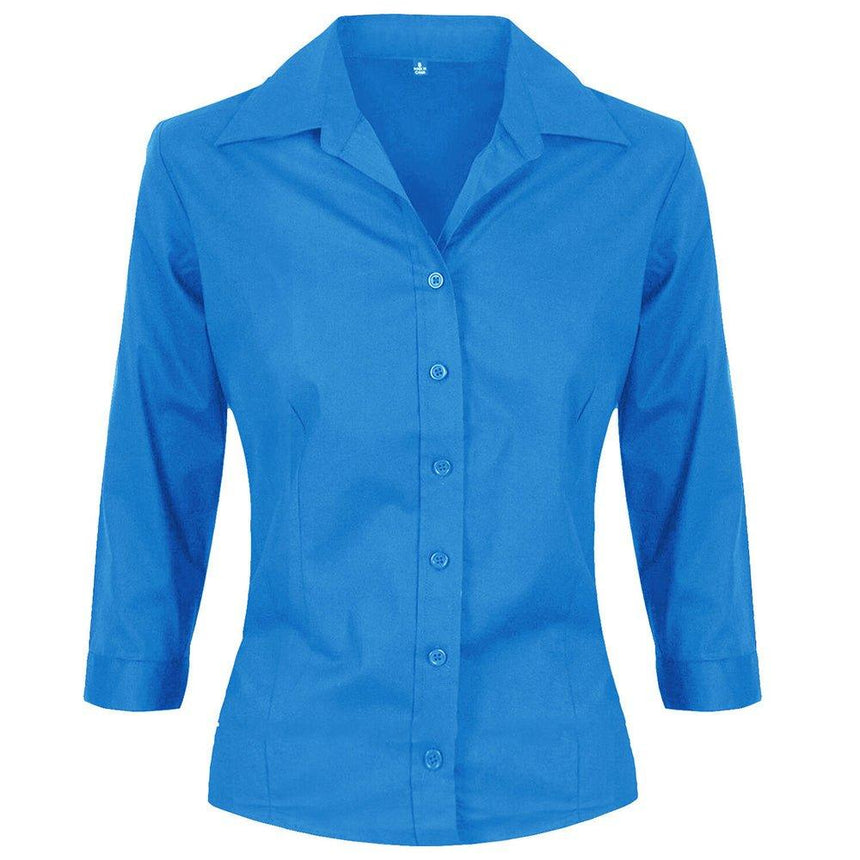 Ladies Blouse Shirt in Blue Blouse Shirts Jeridu   