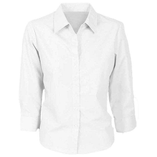 Ladies Poplin Shirt Long Sleeve Shirts Jeridu   