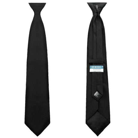 Men's Black Clip On Tie Ties Jeridu   