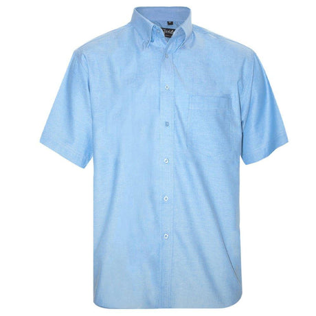 Men's Blue Oxford Shirt Long Sleeve Shirts Jeridu   