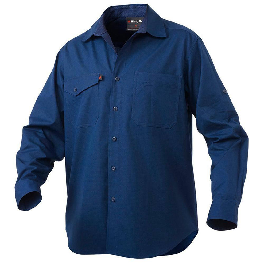 Workcool Long Sleeve 2 Shirt Long Sleeve Shirts KingGee 2XS Navy 