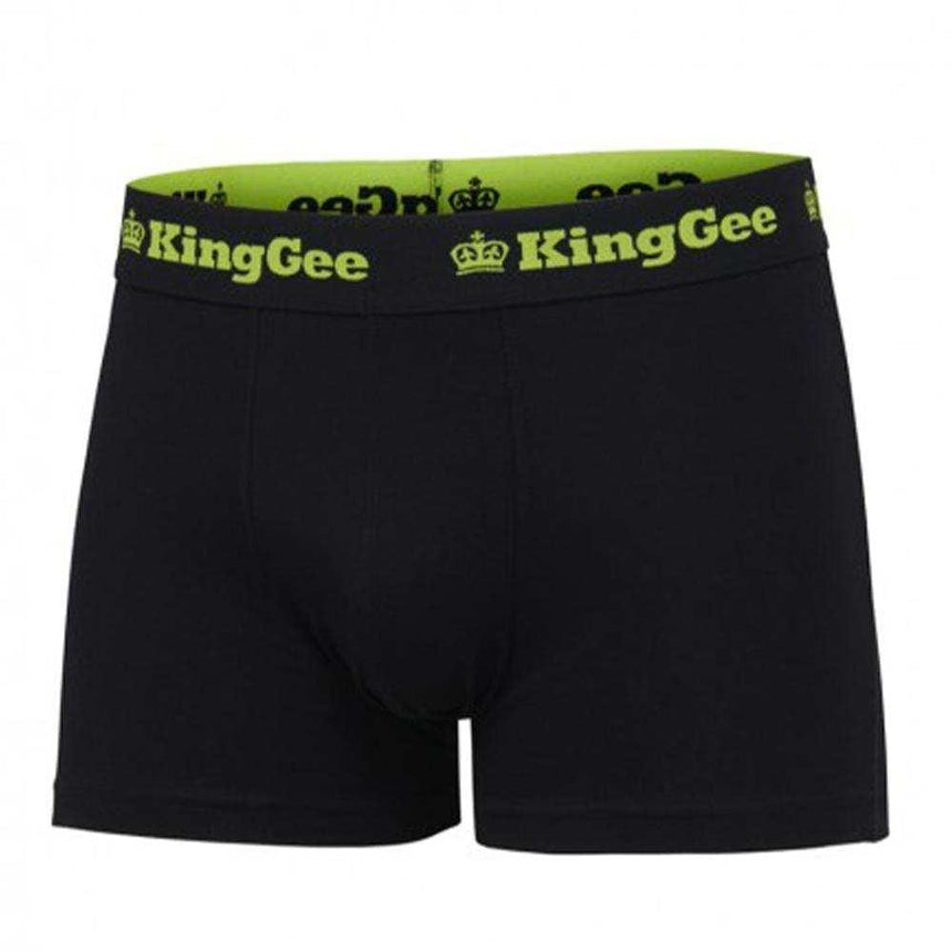 King Gee Cotton Trunk 3 Pack Black, mixcolour elastic band,K09023 Underwears KingGee   