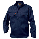 Closed Front Drill Shirt Shirts KingGee S/36 Navy