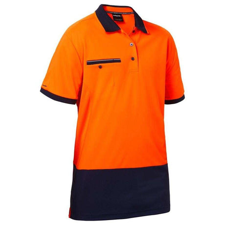 Workcool Spliced Short Sleeve Polo Polos KingGee S Orange/Navy 