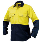 Spliced Drill Shirt Shirts KingGee S Yellow/Navy