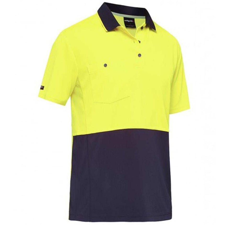 Workcool Hyperfreeze Spliced Polo Polos KingGee S Yellow/Navy 