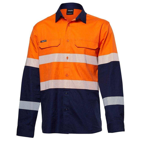 Workcool Pro Bio Motion Shirt Long Sleeve Shirts KingGee XS Orange/Navy 