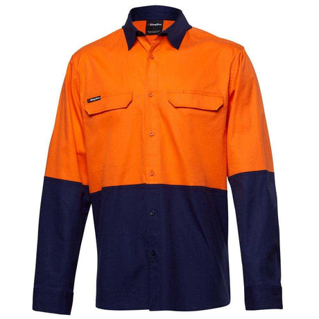 Workcool Pro Spliced Shirt Long Sleeve Shirts KingGee XS Orange/Navy 