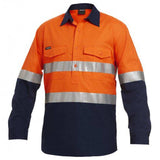 Workcool2 Ref Spliced Closed Front Long Sleeve Shirt Shirts KingGee XS Orange/Navy