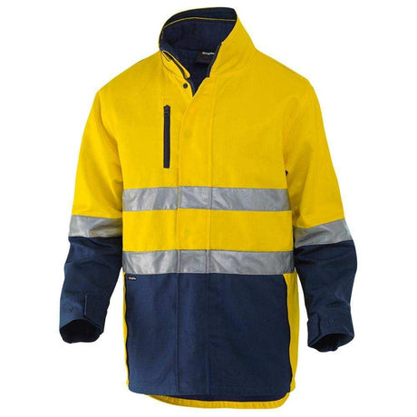 Reflective 3 in 1 Cotton Jacket Jackets KingGee XS Yellow/Navy 