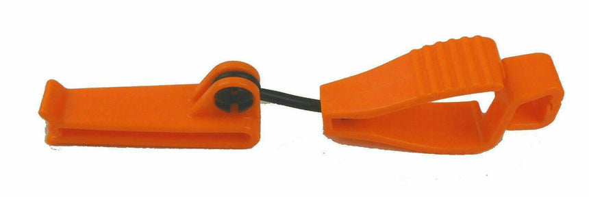 Work Glove Clip Glove Clips MaxiSafe Orange - on belt  