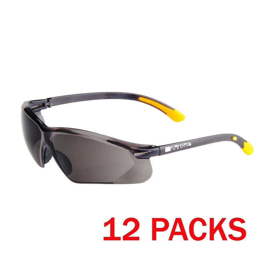 Anti Fog Safety Glass 12 Pack Eye Protection Maxisafe Smoke  