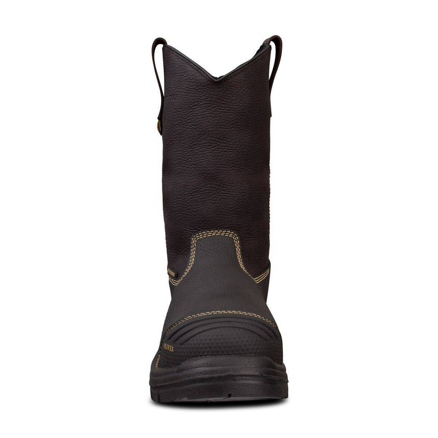 240MM Brown Pull On Riggers Boot 65493 Zip Up Boots Oliver   