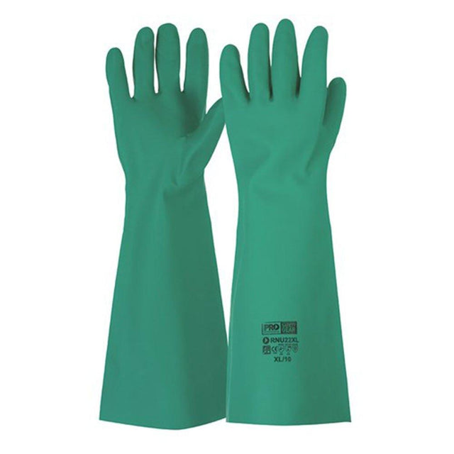 45cm Green Nitrile Gauntlet Gloves - 12 Pairs Gloves ProChoice   