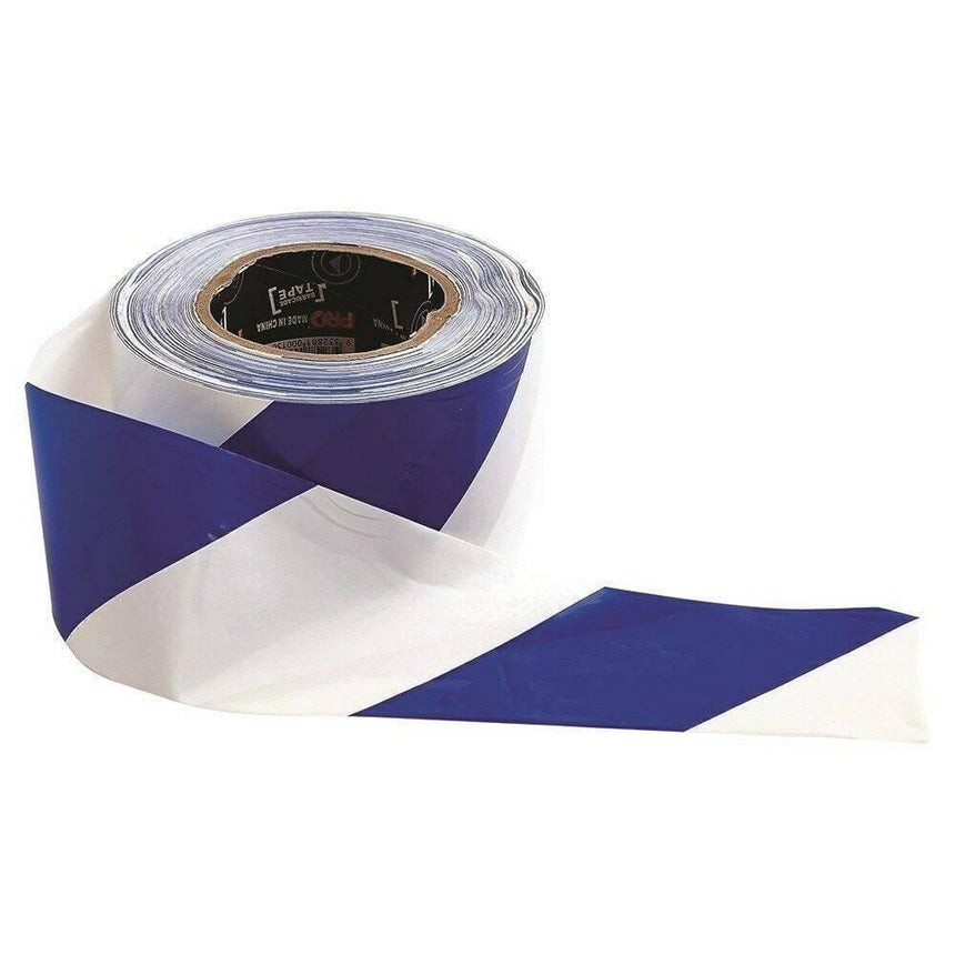 Barricade Tape - 100m x 75mm Blue & White Site Safety ProChoice   