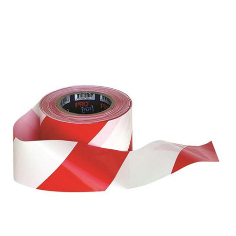 Barricade Tape - 100m x 75mm Red & White Site Safety ProChoice   