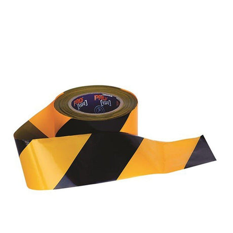 Barricade Tape - 100m x 75mm Yellow / Black Site Safety ProChoice   