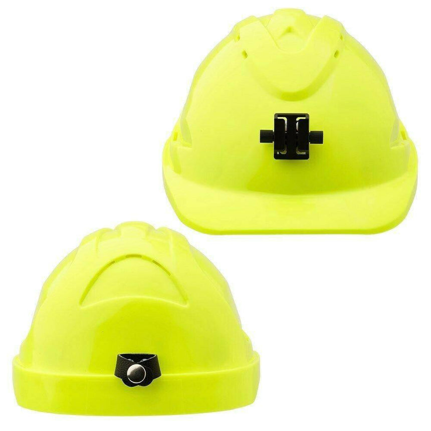 V9 Hard Hat Vented + Lamp Bracket Pushlock Harness Head Protection ProChoice Fluro Yellow  