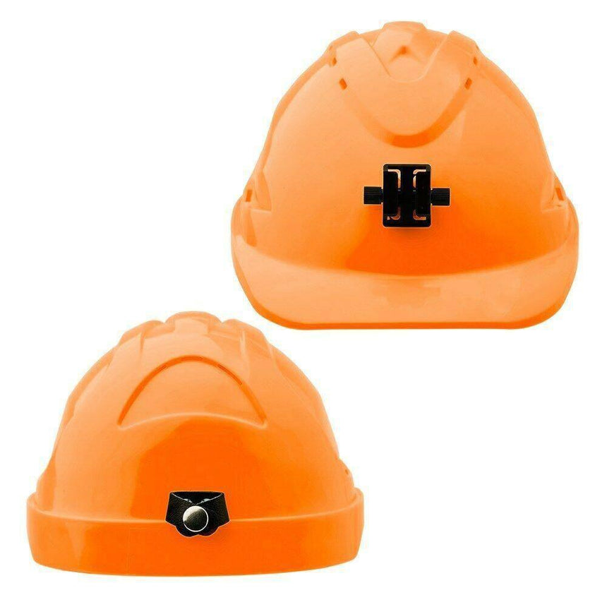 V9 Hard Hat Vented + Lamp Bracket Pushlock Harness Head Protection ProChoice Orange  