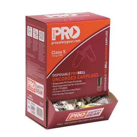 Probell Disposable Uncorded Earplugs Uncorded Hearing Protection ProChoice   