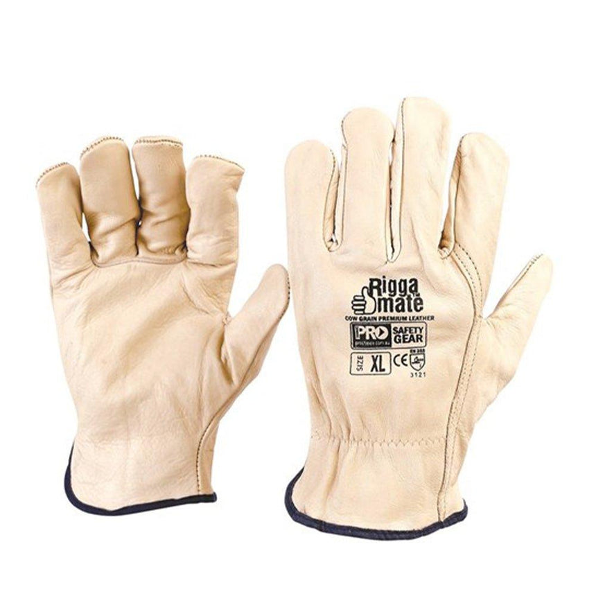 Riggamate Beige Premium Cowgrain Gloves - 12 Pairs Gloves ProChoice   