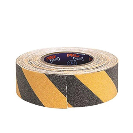 Self Adhesive Non Slip Hazard Tape Yellow & Black. 18m x 50mm Site Safety ProChoice   