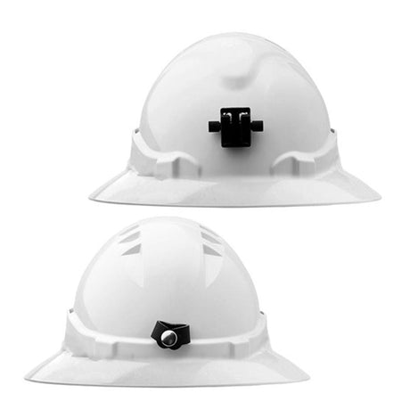 V6 Hard Hat Unvented Full Brim + Lamp Bracket Ratchet Harness Head Protection ProChoice   
