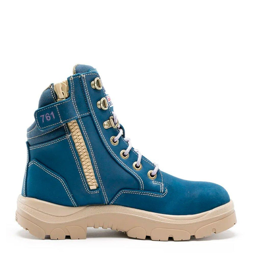 Blue Southern Cross® Zip Ladies 512761 Zip Up Boots Steel Blue   