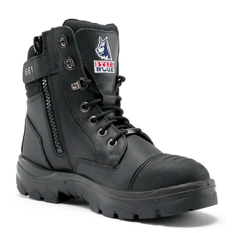 Southern Cross® Zip Black Work 312661 Zip Up Boots Steel Blue   