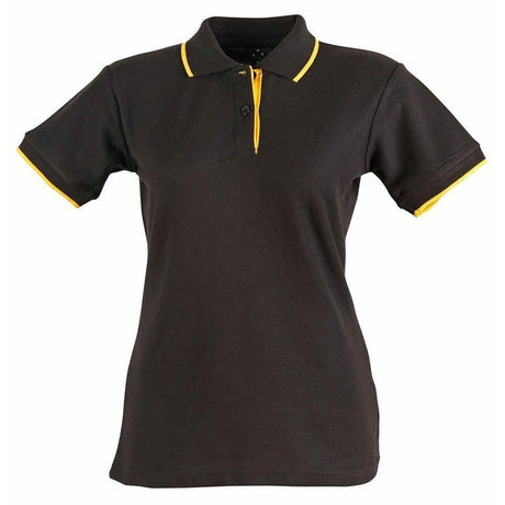 PS48A Liberty Polo Ladies Polos Winning Spirit 6 Black.Gold 