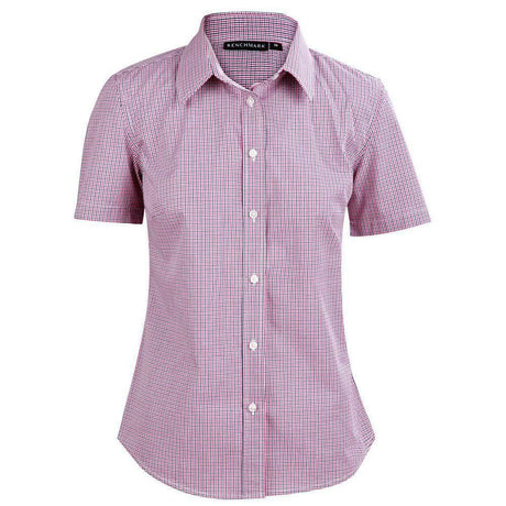 Ladies’ Two Tone Mini Gingham Short Sleeve Shirt Short Sleeve Shirts Winning Spirit 6  