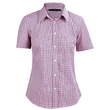 M8340S Ladies’ Two Tone Mini Gingham Short Sleeve Shirt Shirts Winning Spirit 6