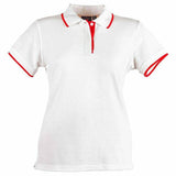 PS48A Liberty Polo Ladies Polos Winning Spirit 6 White.Red 