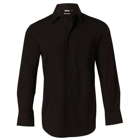 Men's Stretch Long Sleeve Shirt Long Sleeve Shirts Winning Spirit Black 38 