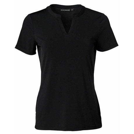 M8840 Ladies Short Sleeve Knit Top Sofia Short Sleeve Shirts Winning Spirit Black 6 