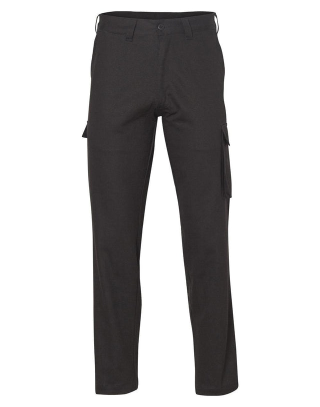 Men's Heavy Cotton Pre-Shrunk Drill Pants Stout Size Pants Winning Spirit Black 87S 