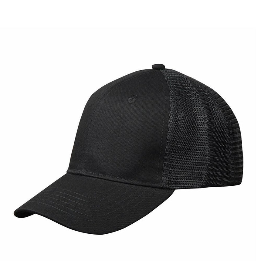 Premium Cotton Trucker Cap Hats Winning Spirit Black  