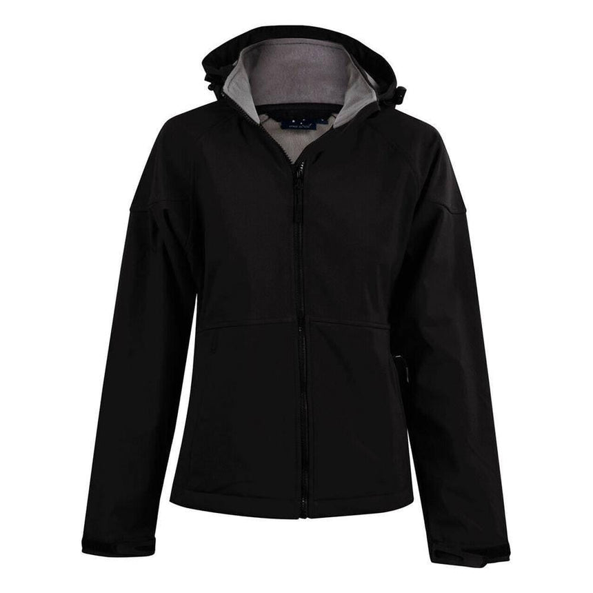 Aspen Softshell Hood Jacket Ladies Jackets Winning Spirit Black.Charcoal 8 