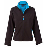 JK16 Rosewall Soft Shell Ladies Jackets Winning Spirit Black / Cyan 8 