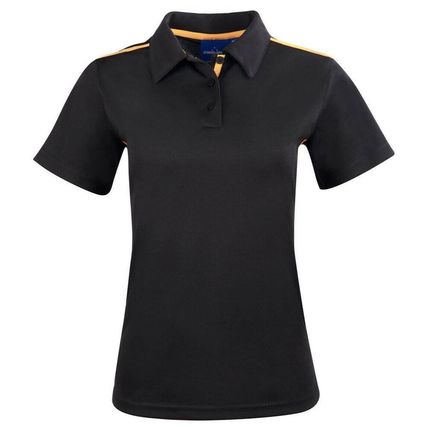 PS84 Staten Polo Shirt Ladies Polos Winning Spirit Black.Gold 6 