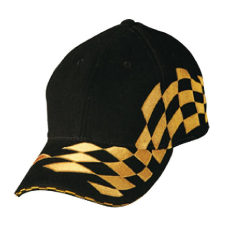 Contrast Check & Sandwich Cap Hats Winning Spirit Black.Gold  